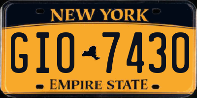 NY license plate GIO7430