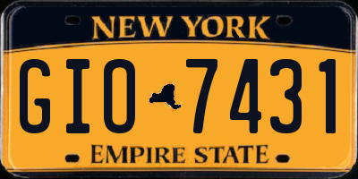 NY license plate GIO7431