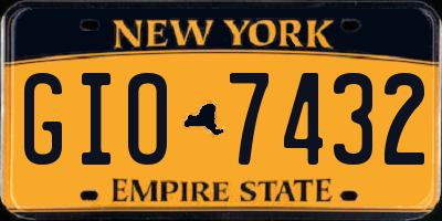 NY license plate GIO7432