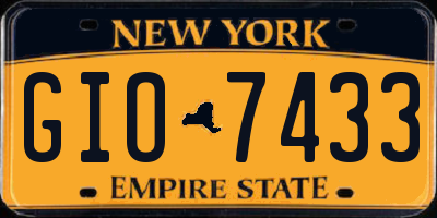NY license plate GIO7433