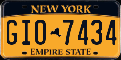 NY license plate GIO7434