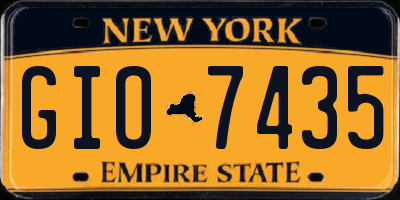 NY license plate GIO7435