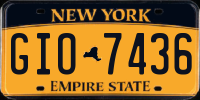 NY license plate GIO7436