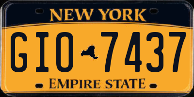 NY license plate GIO7437