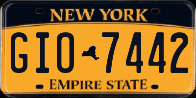 NY license plate GIO7442