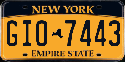 NY license plate GIO7443
