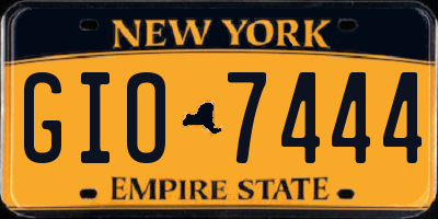 NY license plate GIO7444