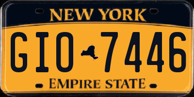 NY license plate GIO7446