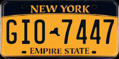 NY license plate GIO7447
