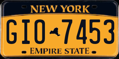 NY license plate GIO7453