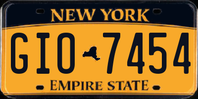 NY license plate GIO7454