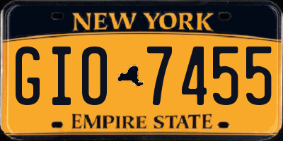 NY license plate GIO7455