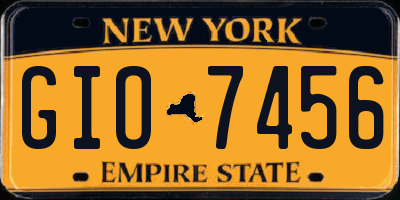NY license plate GIO7456