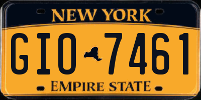 NY license plate GIO7461
