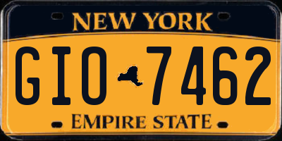 NY license plate GIO7462