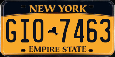 NY license plate GIO7463