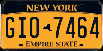 NY license plate GIO7464