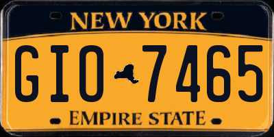 NY license plate GIO7465