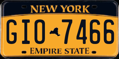 NY license plate GIO7466
