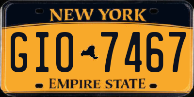 NY license plate GIO7467