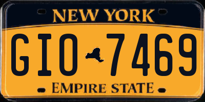 NY license plate GIO7469