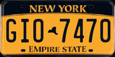 NY license plate GIO7470