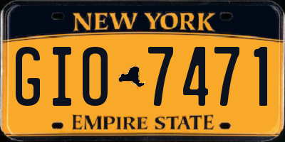 NY license plate GIO7471