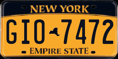 NY license plate GIO7472