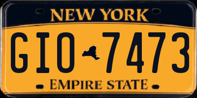 NY license plate GIO7473