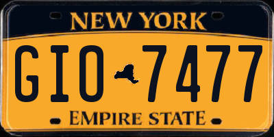 NY license plate GIO7477