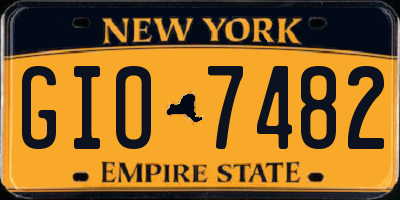 NY license plate GIO7482