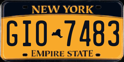 NY license plate GIO7483