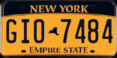 NY license plate GIO7484