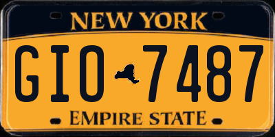 NY license plate GIO7487