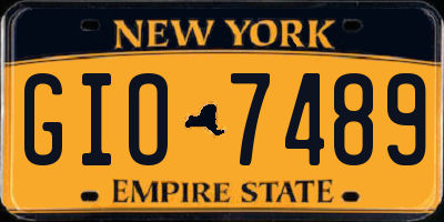 NY license plate GIO7489