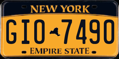 NY license plate GIO7490