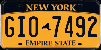 NY license plate GIO7492