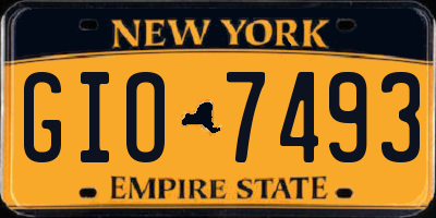 NY license plate GIO7493