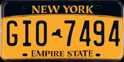 NY license plate GIO7494