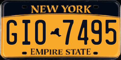 NY license plate GIO7495