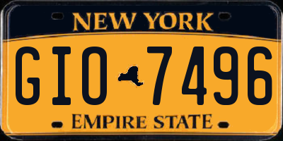 NY license plate GIO7496