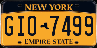 NY license plate GIO7499