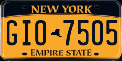 NY license plate GIO7505
