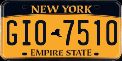 NY license plate GIO7510