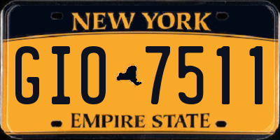 NY license plate GIO7511