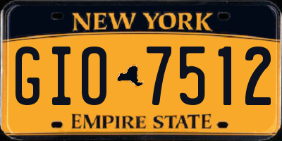 NY license plate GIO7512