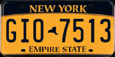 NY license plate GIO7513