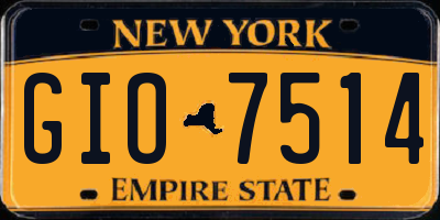 NY license plate GIO7514