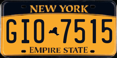 NY license plate GIO7515