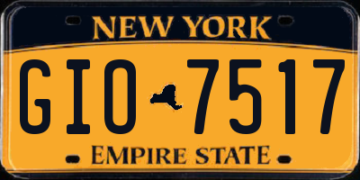 NY license plate GIO7517
